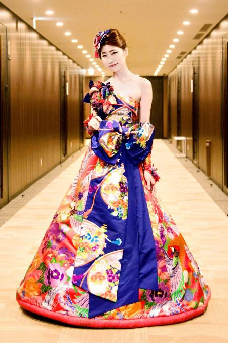 Japanese Kimono Dress Uchikake [Bird Floral]44