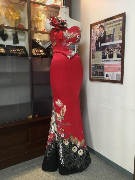 Kimono Dress Red Furisode [Floral]18