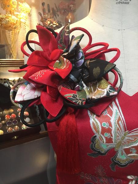 Kimono Dress Red Furisode [Floral]5