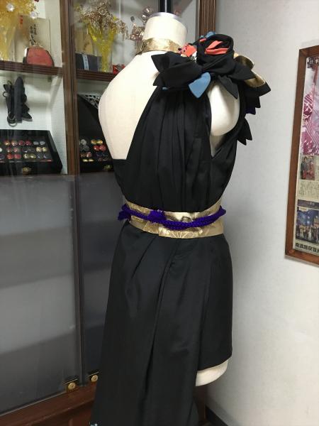 着物ドレス 黒・青・赤 留袖 [花]15