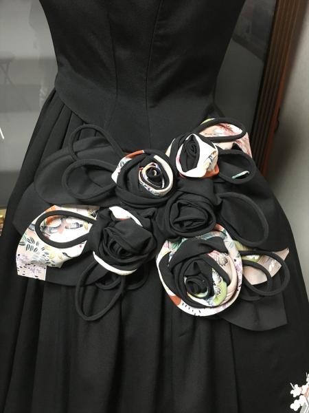 着物ドレス 黒・水色 留袖 [花]6