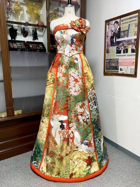 Kimono Dress Uchikake [Crane,Floral]1