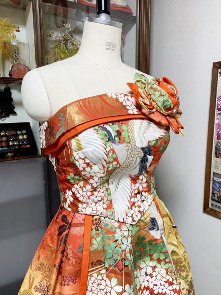 Kimono Dress Uchikake [Crane,Floral]7