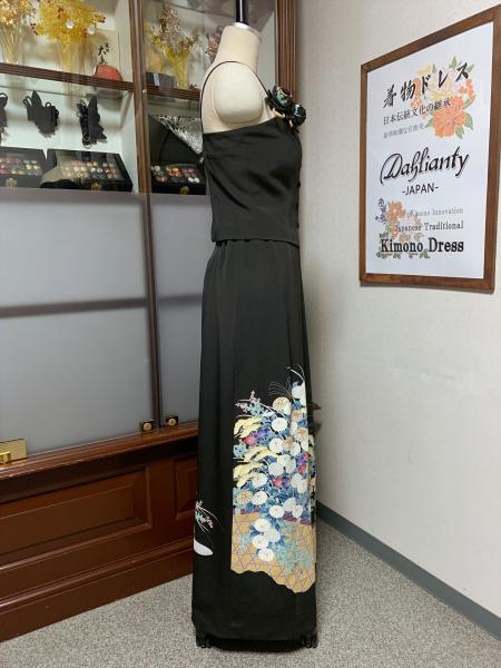 Japanese Kimono Dress Tomesode Two piece [Floral]19