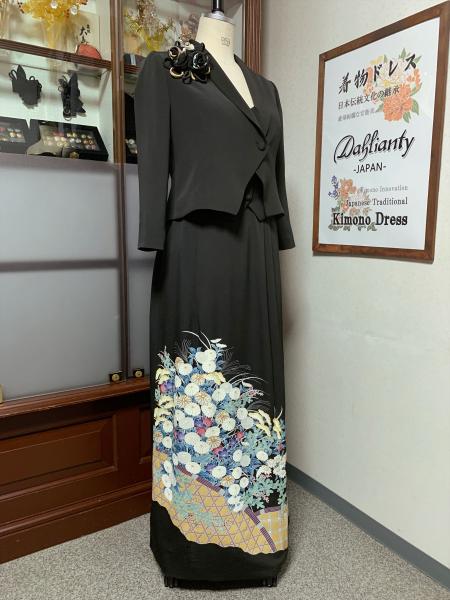Japanese Kimono Dress Tomesode [Floral]27