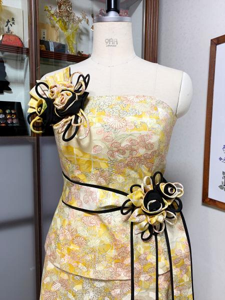 Japanese Kimono Dress Komon [Floral,Fan]3