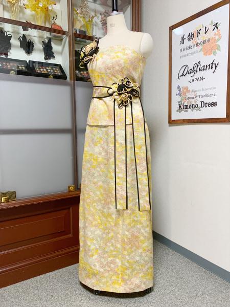 Japanese Kimono Dress Komon [Floral,Fan]6