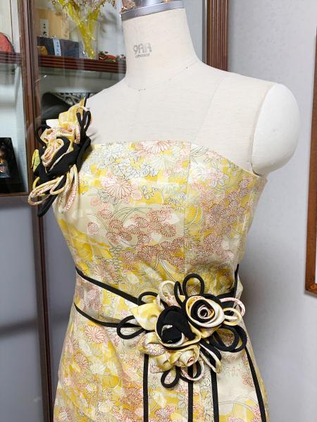 Japanese Kimono Dress Komon [Floral,Fan]7
