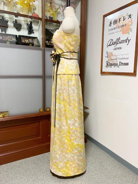 Japanese Kimono Dress Komon [Floral,Fan]8