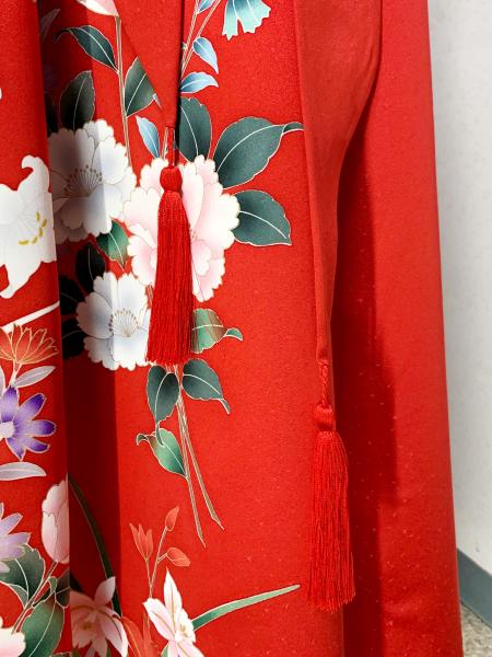 Japanese Kimono Dress Furisode One piece type [Floral]7