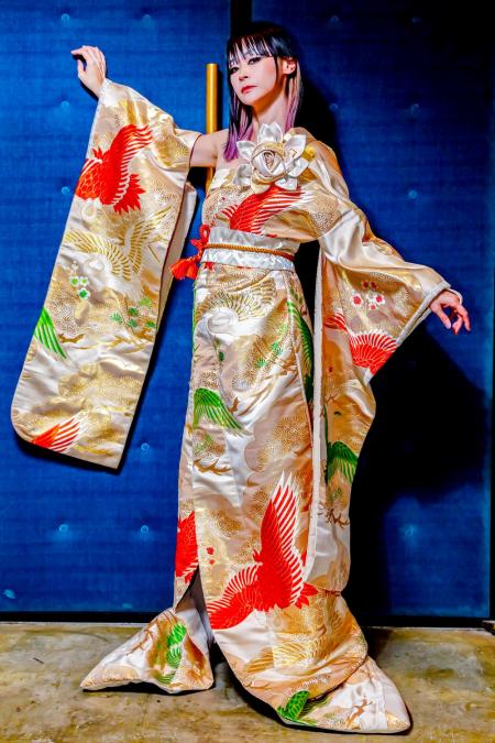 Japanese Kimono Dress Uchikake [Crane]2