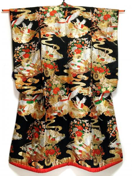 Japanese Kimono Dress Uchikake [Crane,Floral]22