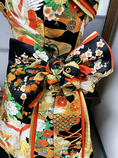 Japanese Kimono Dress Uchikake [Crane,Floral]3