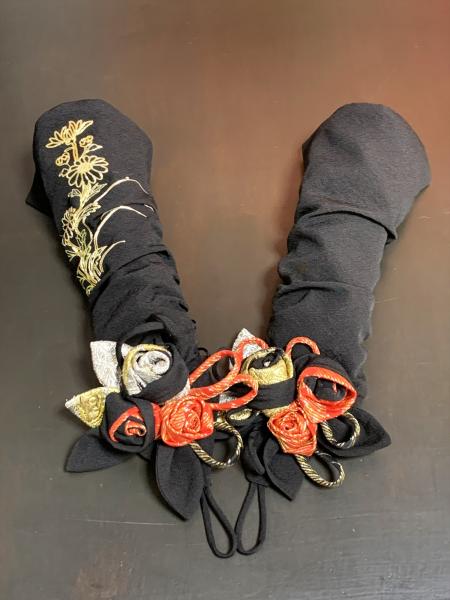着物ドレス 黒・金・銀 打掛 [蝶、花、兎]18