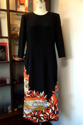 Japanese Tomesode Dress Orange One piece [Fan]