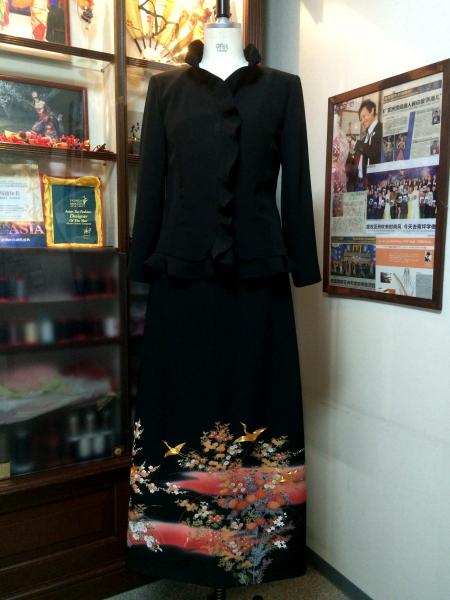 留袖ドレス 黒 [鶴、花]21