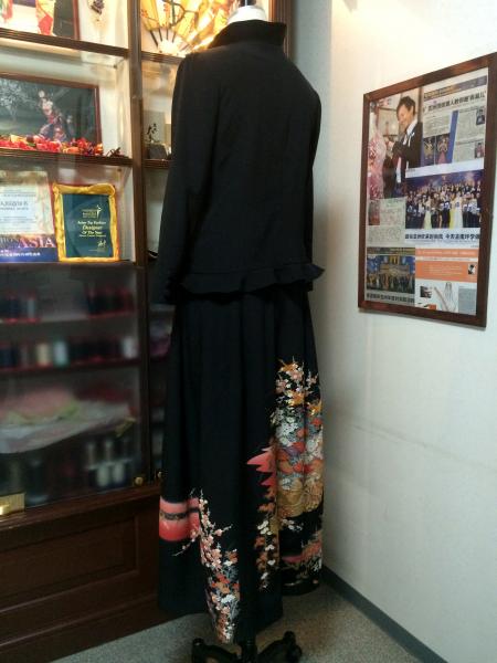 留袖ドレス 黒 [鶴、花]10