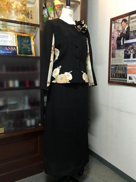 Tomesode Dress Black Two piece [Floral]14