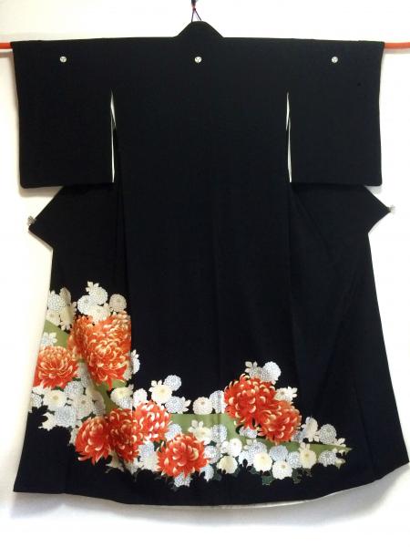 留袖ドレス 黒 2ピースタイプ [花]26