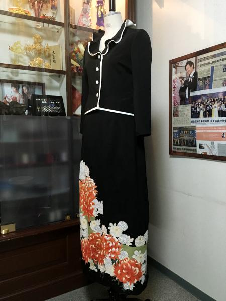 Tomesode Dress Black Two piece [Floral]17