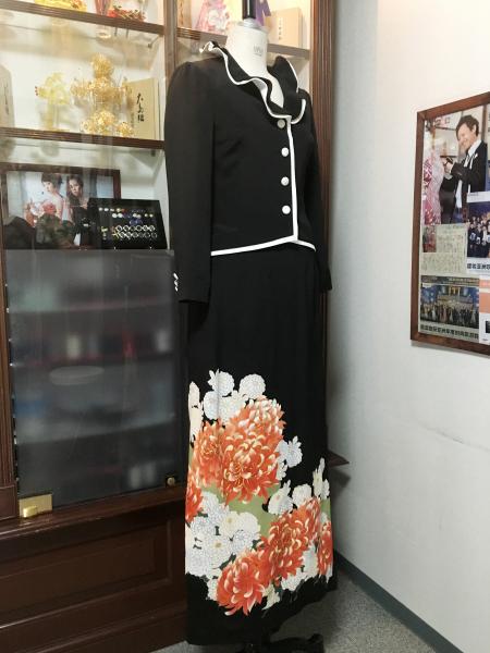 Tomesode Dress Black Two piece [Floral]4
