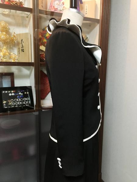 留袖ドレス 黒 2ピースタイプ [花]7