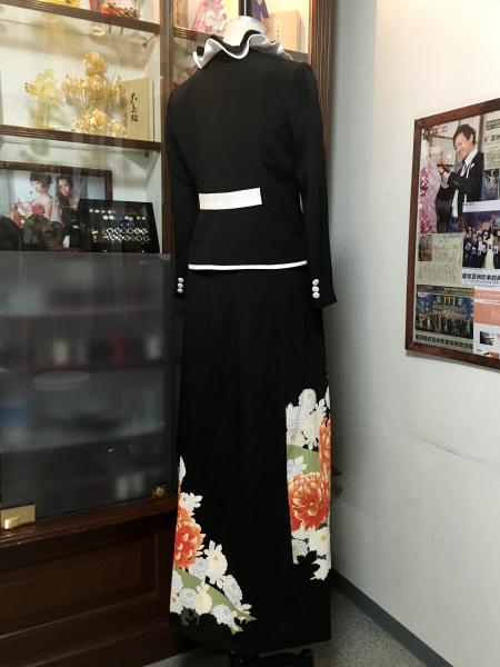 留袖ドレス 黒 2ピースタイプ [花]8