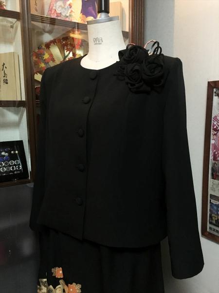 留袖ドレス 黒 2ピースタイプ [花]18