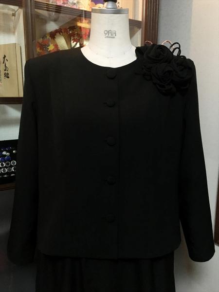 留袖ドレス 黒 2ピースタイプ [花]2