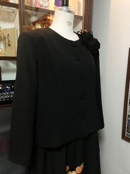 留袖ドレス 黒 2ピースタイプ [花]5