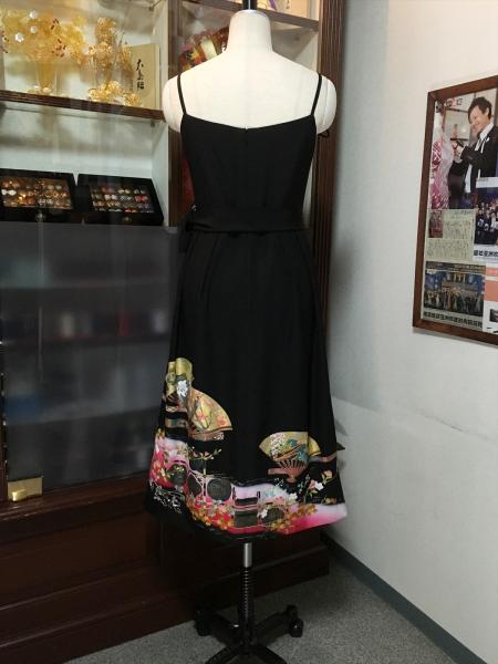Tomesode Dress Black One piece type [Floral,Crane,Fan]13