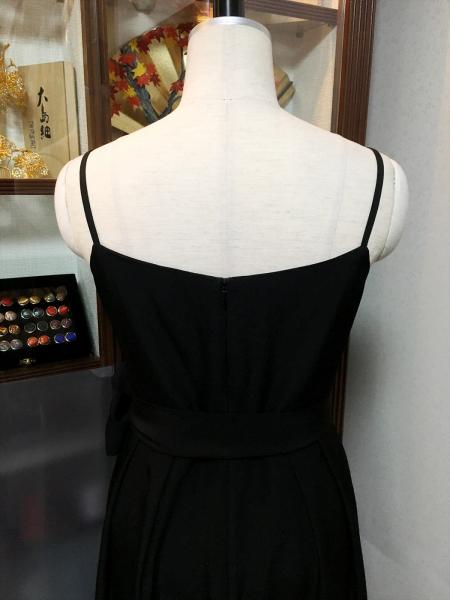 留袖ドレス 黒 ワンピースタイプ [花、鶴、扇]14