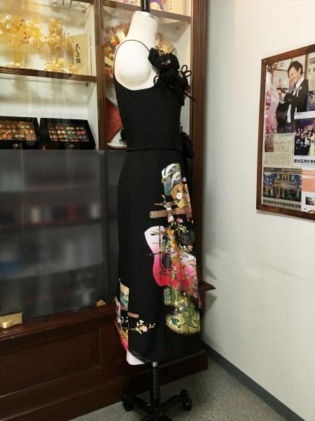 Tomesode Dress Black One piece type [Floral,Crane,Fan]17