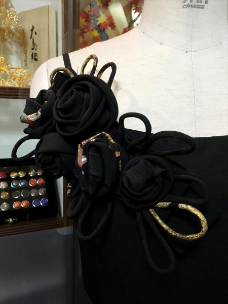 Tomesode Dress Black One piece type [Floral,Crane,Fan]3