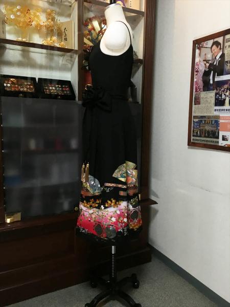 Tomesode Dress Black One piece type [Floral,Crane,Fan]9