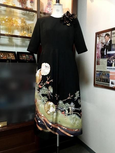 Tomesode Dress Black One piece type [Floral]1