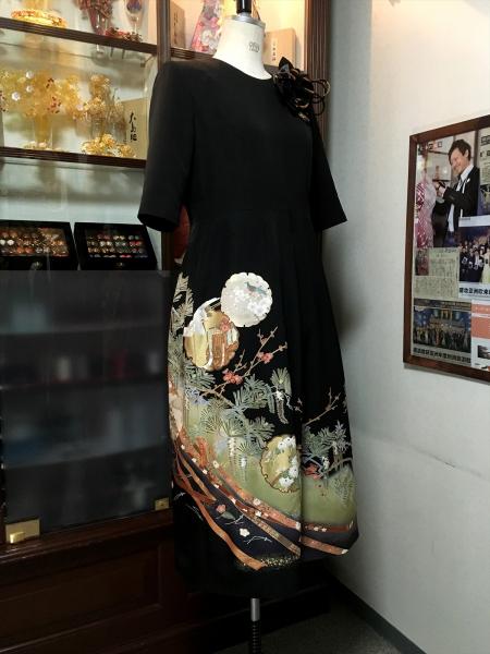 Tomesode Dress Black One piece type [Floral]15