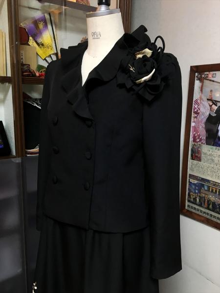 留袖ドレス 黒 2ピースタイプ [花]17