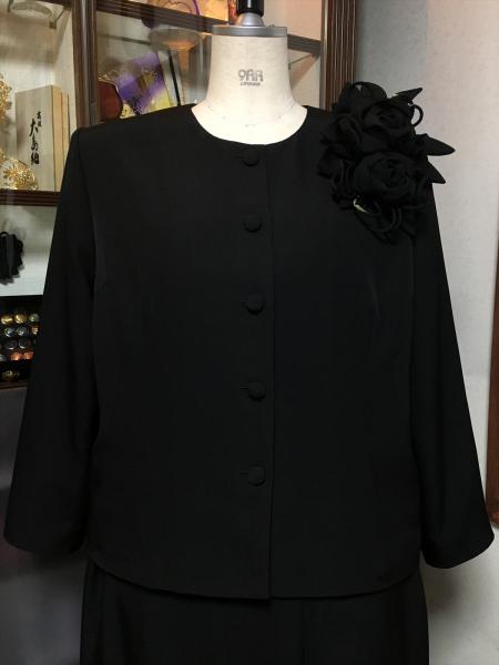 留袖ドレス 黒 2ピースタイプ [花]2