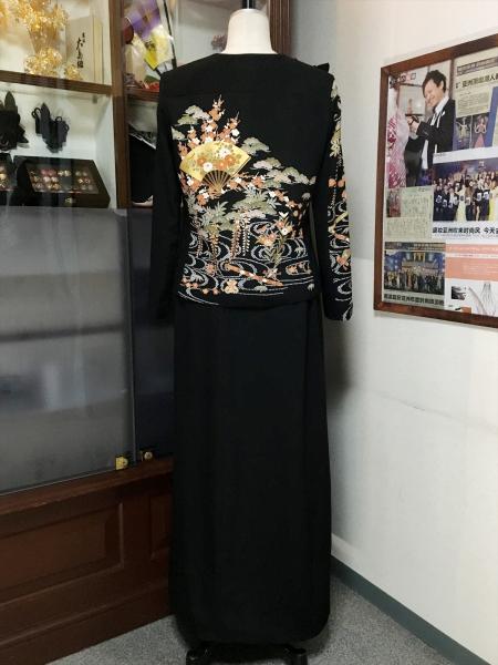 留袖ドレス 黒 [花]10