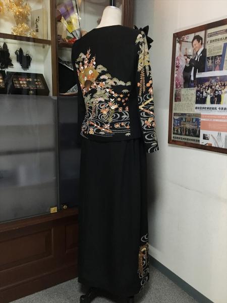 留袖ドレス 黒 [花]8