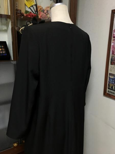 留袖ドレス 黒 ワンピースタイプ [花、扇]13