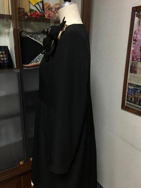 Tomesode Dress Black One piece type [Floral,Fan]15