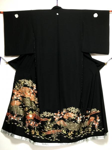 留袖ドレス 黒 2ピースタイプ [花]23