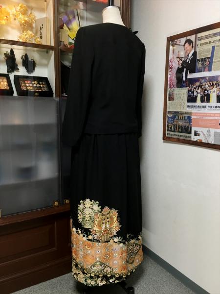 留袖ドレス 黒 2ピースタイプ [花]13