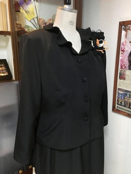 留袖ドレス 黒 2ピースタイプ [鶴]5