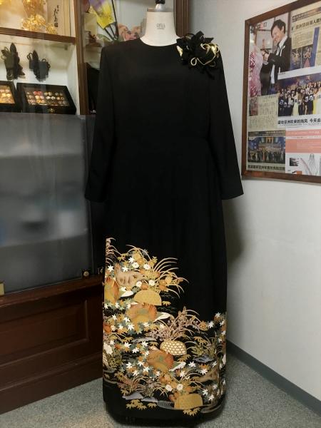 Tomesode Dress Black One piece type [Bird]1