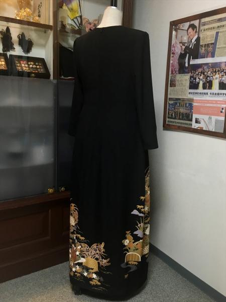 Tomesode Dress Black One piece type [Bird]10