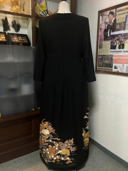 Tomesode Dress Black One piece type [Bird]13