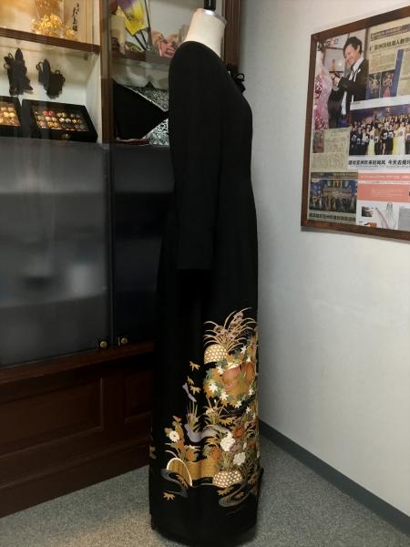 Tomesode Dress Black One piece type [Bird]8
